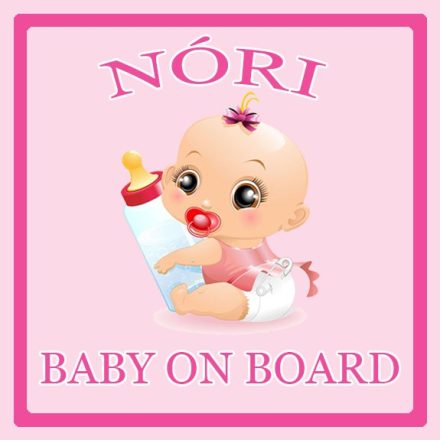 Baby on board autómatrica választható névvel és szöveggel - Baby on board