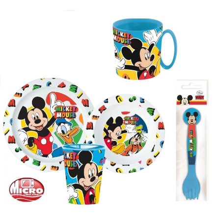 Disney Mickey micro gyerek étkészlet + evőeszköz szett