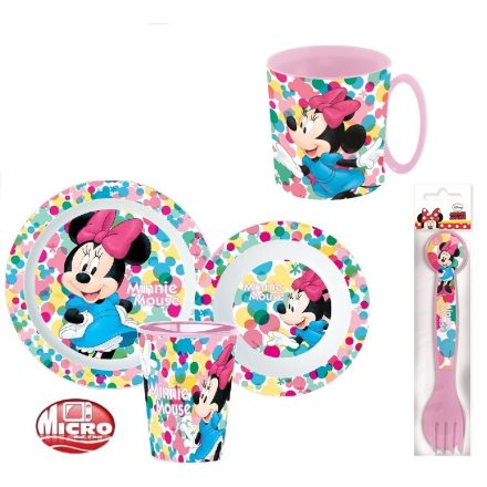 Disney Minnie micro gyerek étkészlet + evőeszköz szett