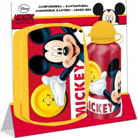 Disney Mickey uzsonnás doboz+alumínium kulacs szett