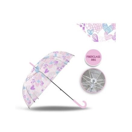 Szív mintás átlátszó esernyő