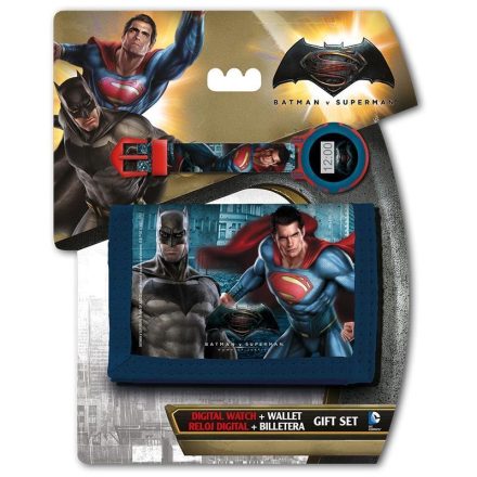 Batman vs Superman digitális karóra + pénztárca szett
